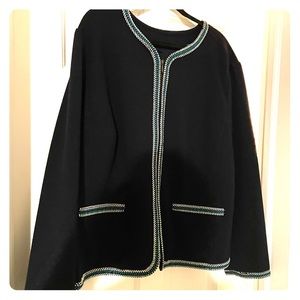 NWOT Talbots Navy Blazer with white and teal cord